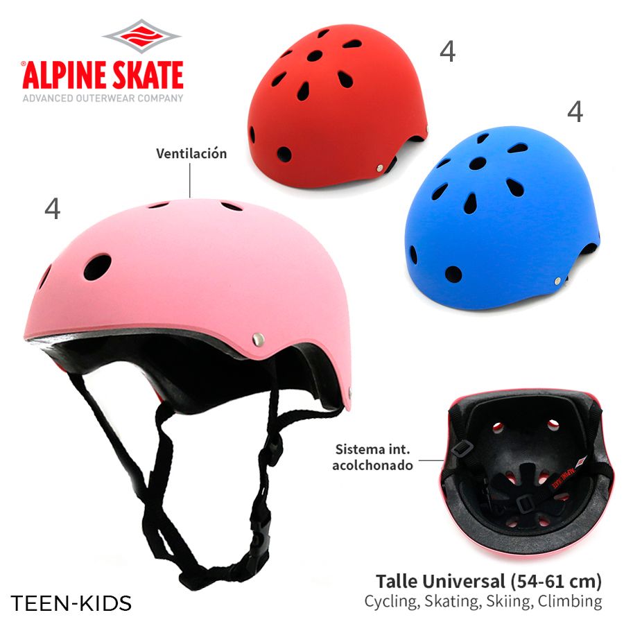 Casco Alpine Skate Teen-Kids Ajustable con Orificios de Ventilación |20P-14121 2