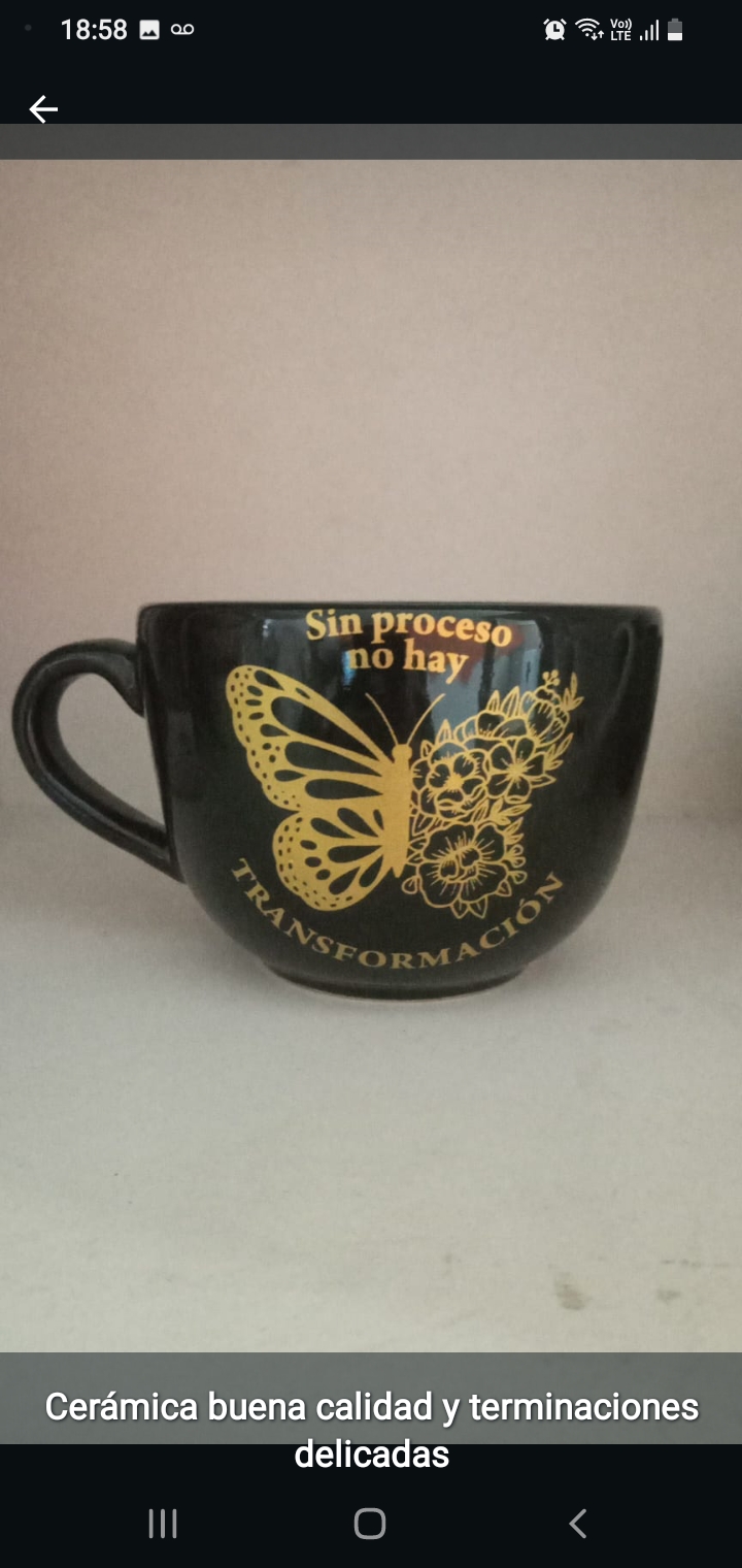 Tazón negro chocolatero | Mariposa
