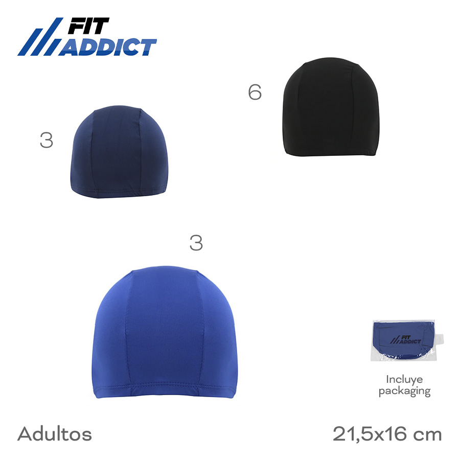 Gorro de Natación Fit Addict de Nylon para Adultos 21,5 x 16 cm | 20P-17836B 3